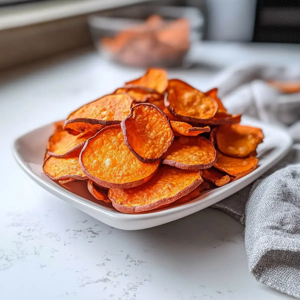 Luftfritteuse Süßkartoffelchips