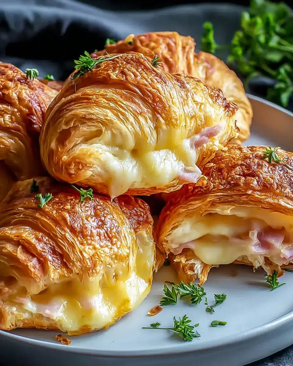 Air Fryer Rinderham Käse Croissants Rezept