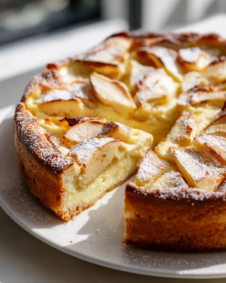 Apfel Pudding Kuchen einfaches Rezept