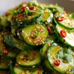 Asiatischer Gurkensalat Mit Chili Sesam 2