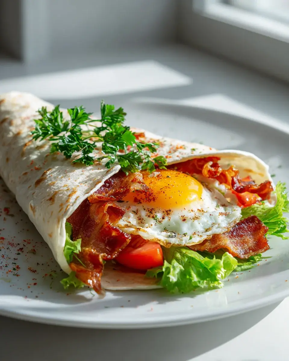 Breakfast BLT Wrap Spiegelei