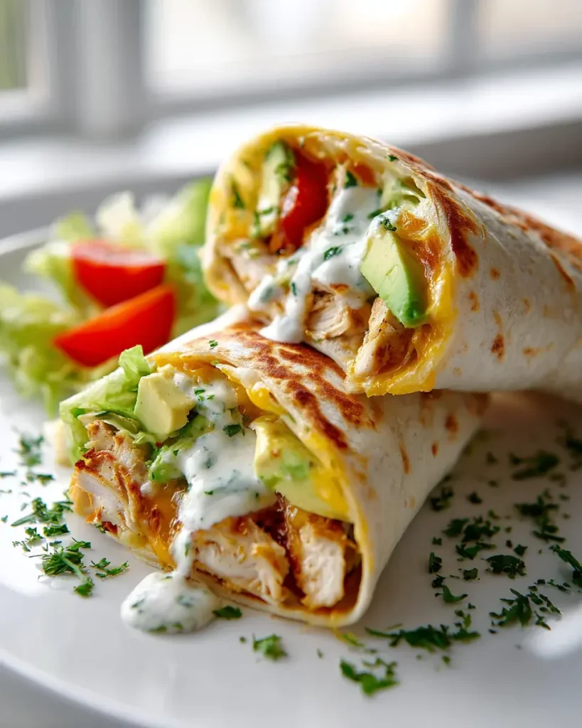 Leckere Käse-Knoblauch Hähnchen & Avocado Ranch Wraps – Snackerra