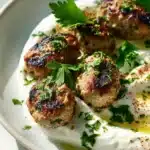 Chicken Kofta Garlic Yogurt Sauce Rezept