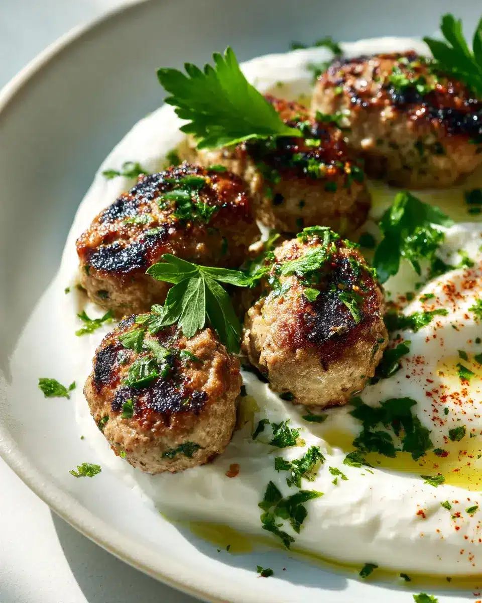 Chicken Kofta Garlic Yogurt Sauce Rezept 2