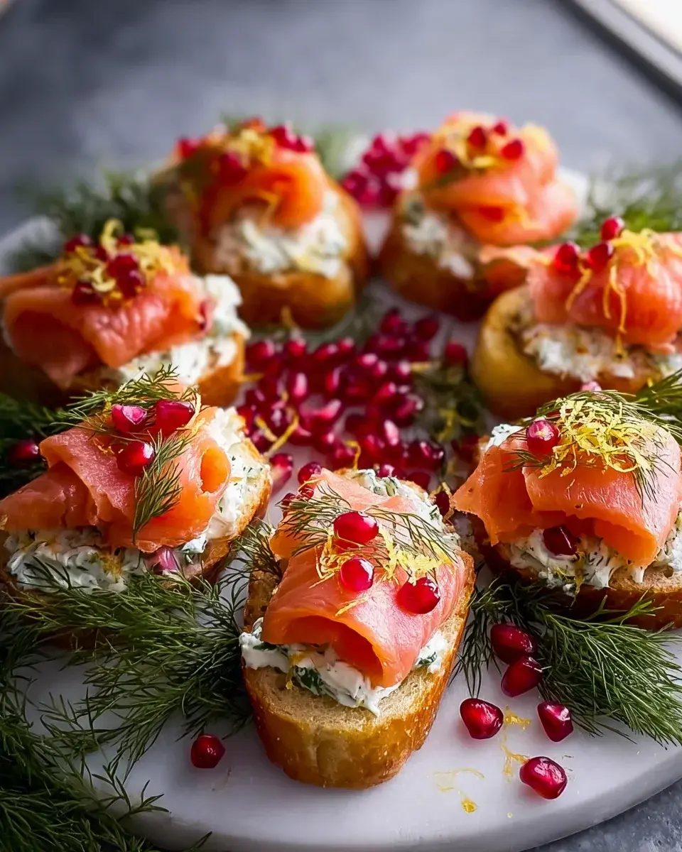 Christmas Salmon Bruschetta Wreath Recipe