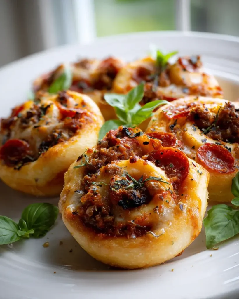 Klassische Rindfleisch Pepperoni Pizza Schnecken Rezept