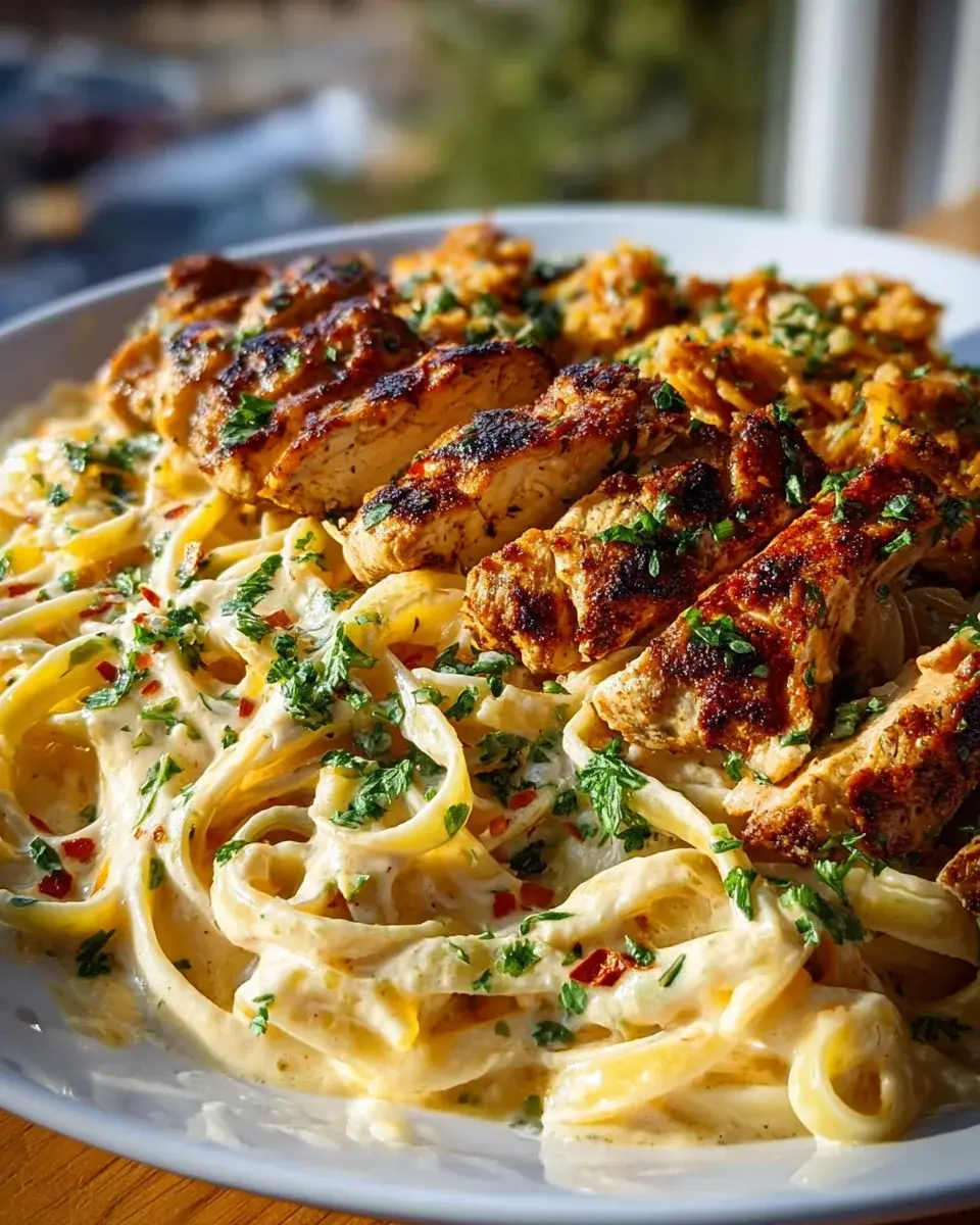 Creamy Cajun Chicken Spaghetti Knoblauch Mozzarella Sauce