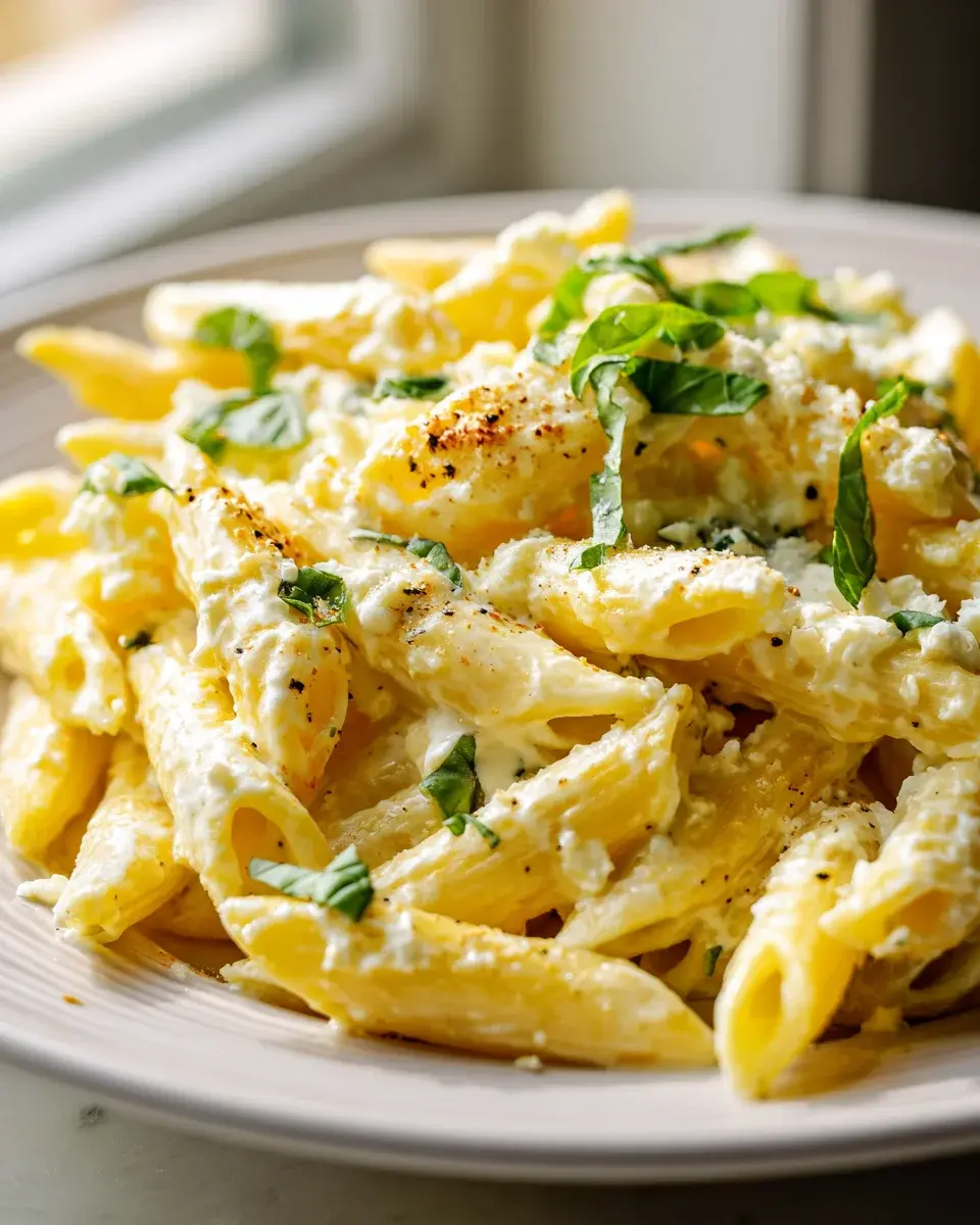 Creamy Lemon Feta Pasta Recipe