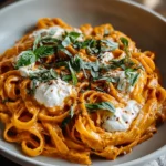 Creamy Red Pepper Pasta Burrata Kryuter