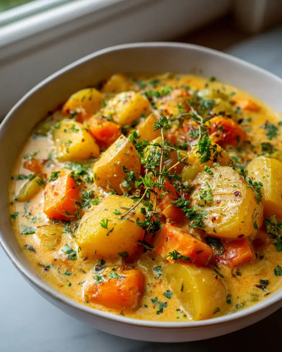 Cremiger veganer Kartoffel Eintopf