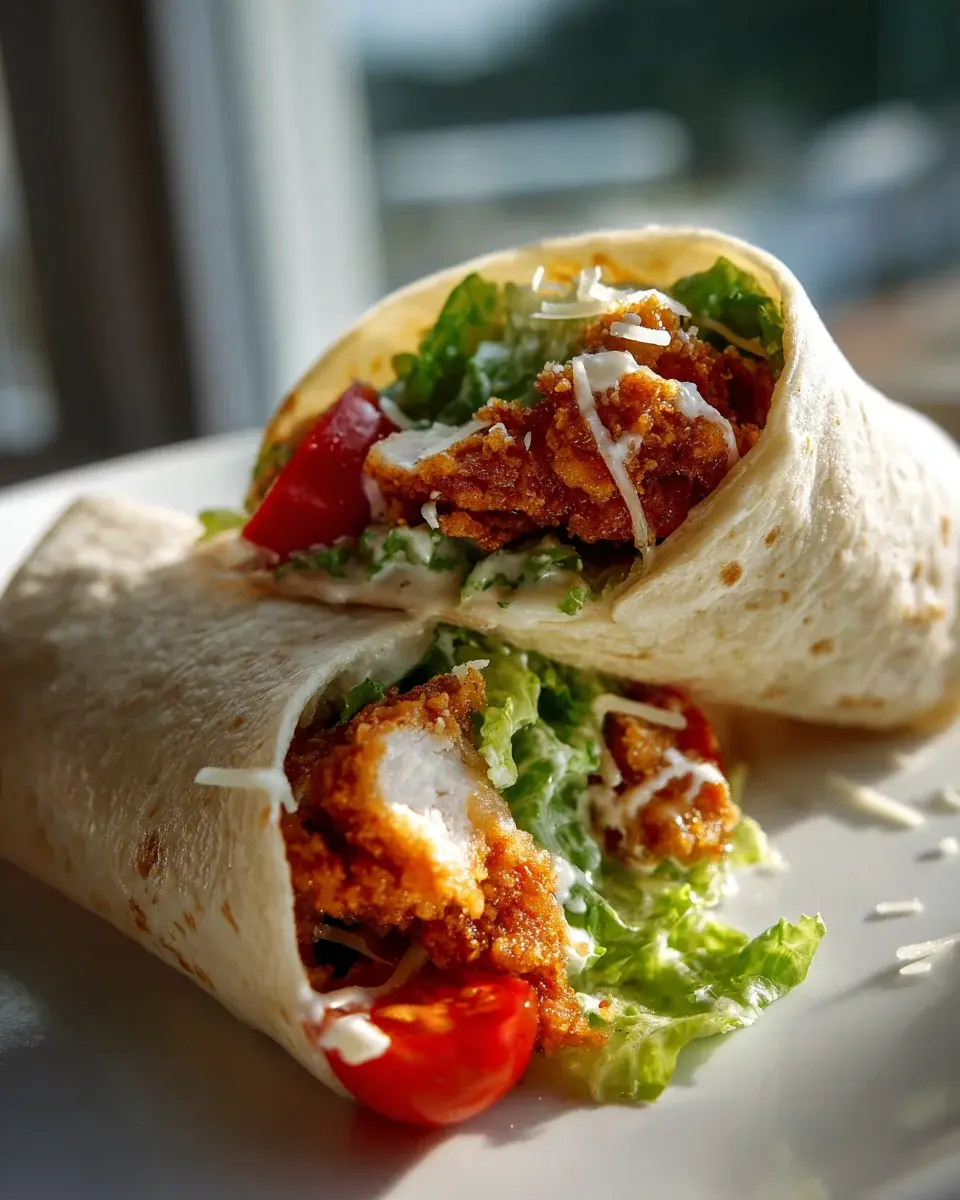 Crispy Chicken Caesar Wraps