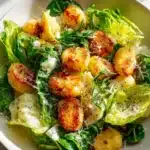 Crispy Gnocchi Caesar Salad With Lemon Dressing