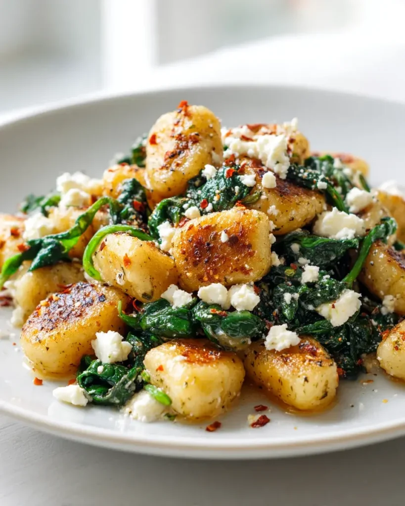 Knusprige Gnocchi mit Spinat & Feta: Einfach & Lecker! – Snackerra