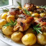 Crispy Rosemary Potato Chicken Thigh Bake