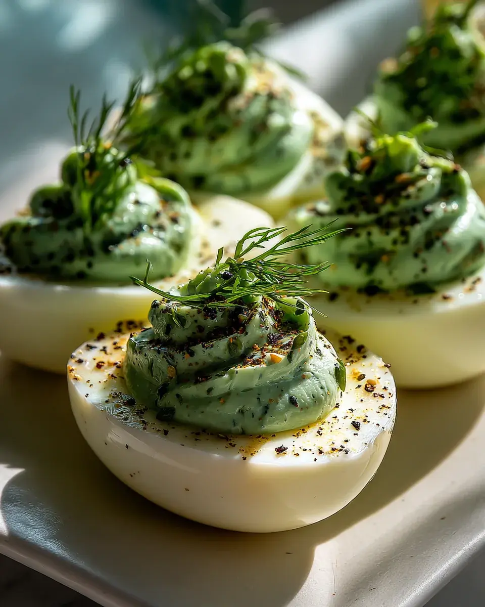 Eerily Elegant Swamp Eggs Halloween Deviled Eggs