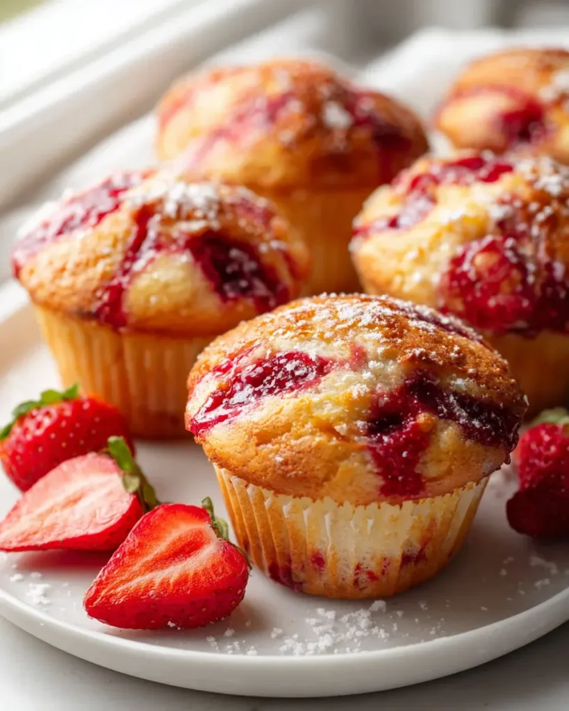 Saftige Erdbeer-Joghurt-Muffins mit Swirl: Einfach backen!