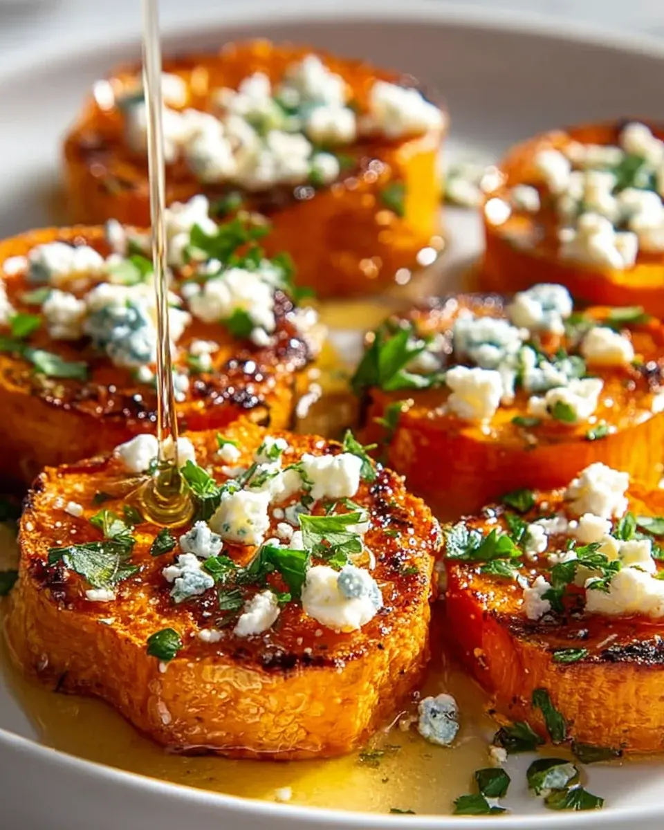 Gerystete Syykartoffel Runden Honig Feta