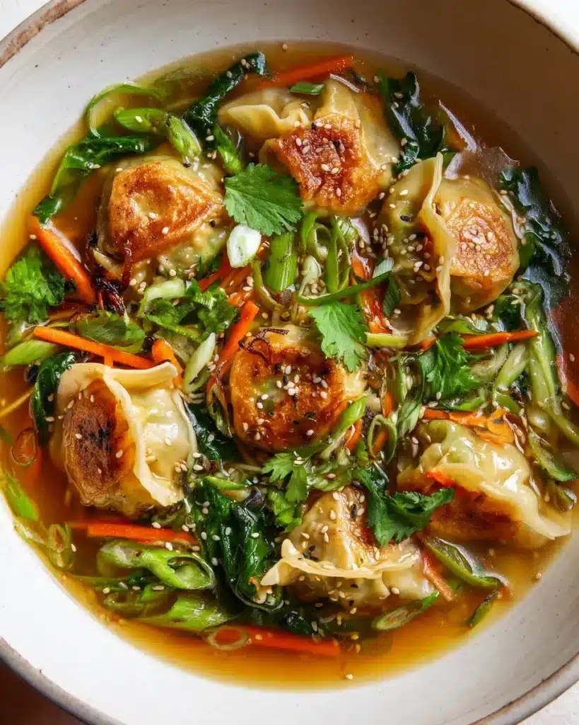 Herzhafte Gyoza Suppe mit Gemüse & Nudeln – Schnell & Lecker – Snackerra