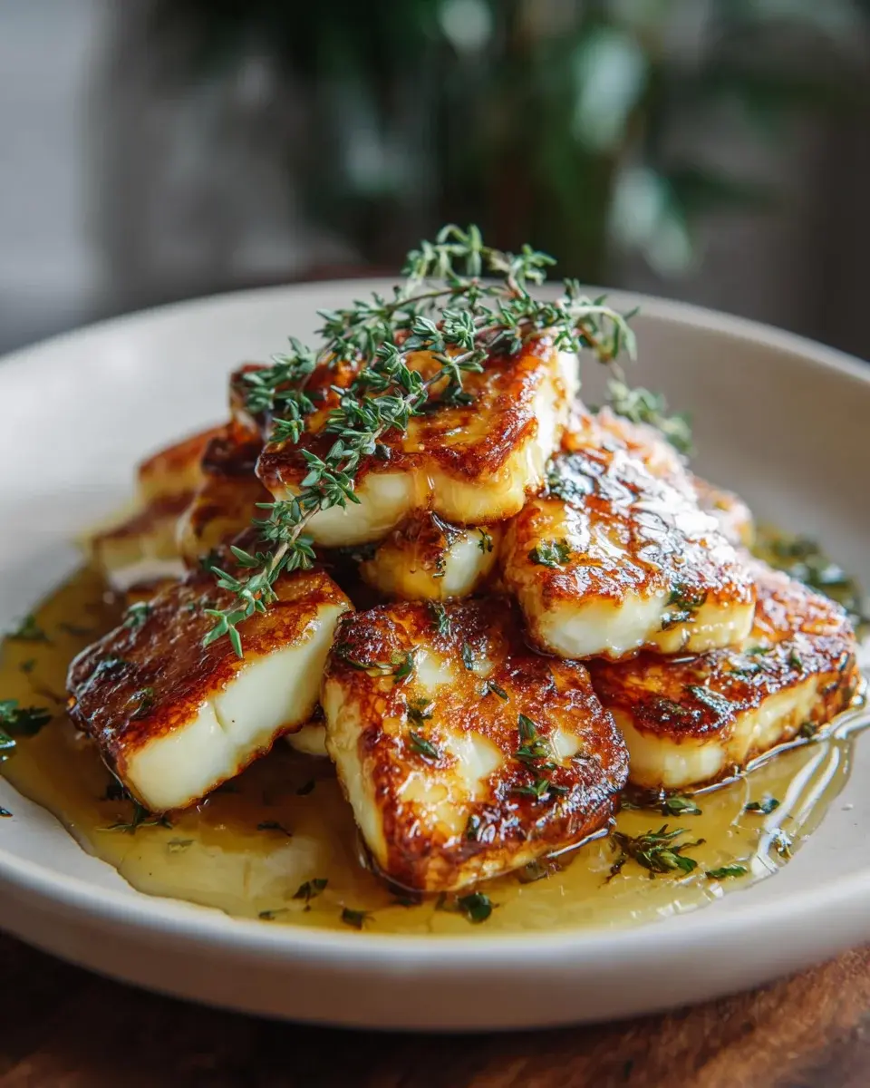 Halloumi mit Honig und Thymian