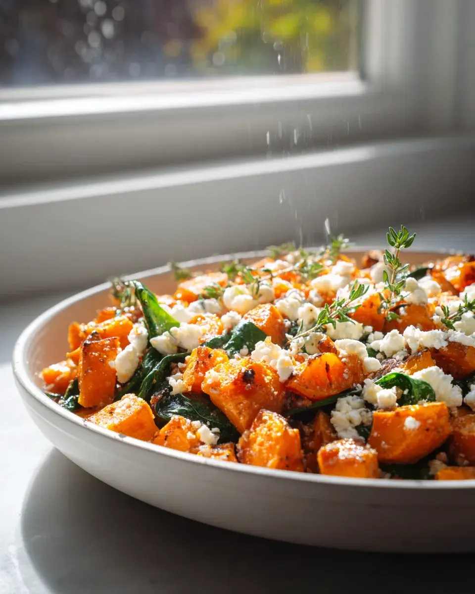 Honey Feta Sweet Potato Skillet Mit Spinat