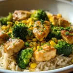 Hyhnchen Reis Pfanne Mit Brokkoli Und Mais