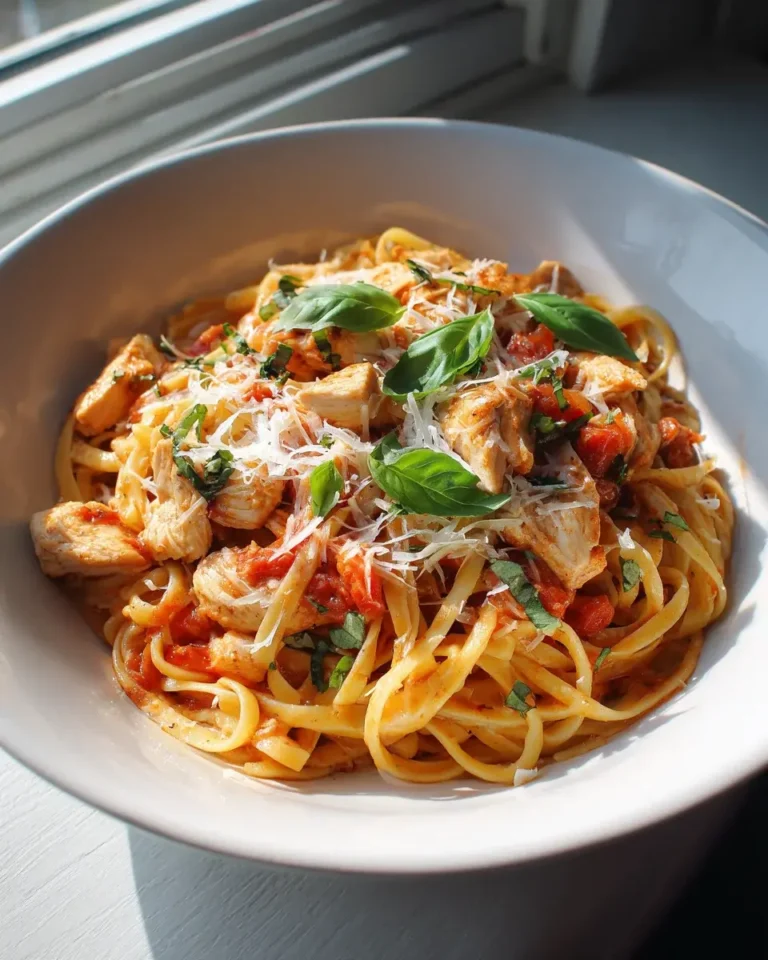 Cremige Hähnchen Tomaten Pasta mit Parmesan – Schnelles Rezept – Snackerra