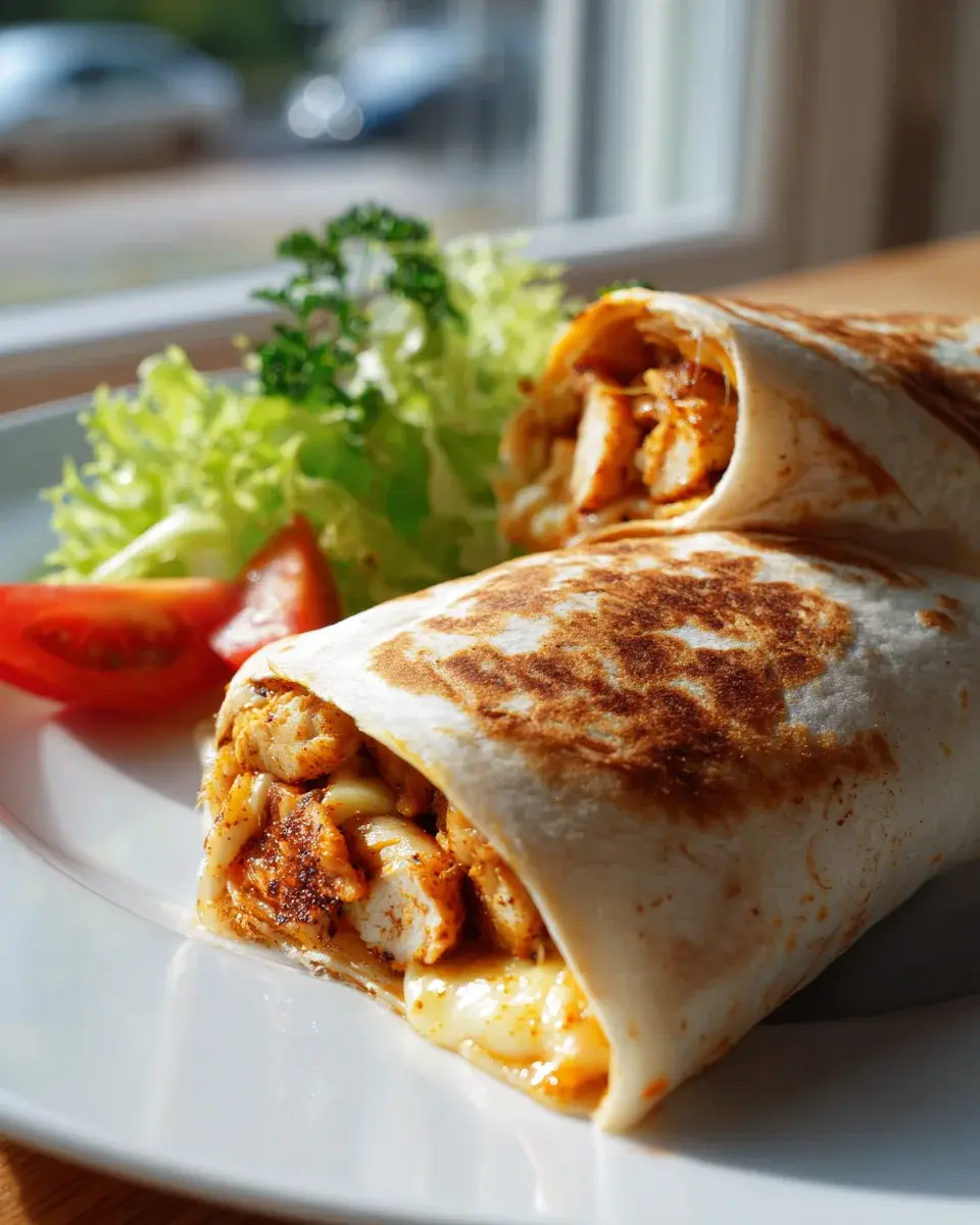 Knusprige Hähnchen Mozzarella Wraps Airfryer