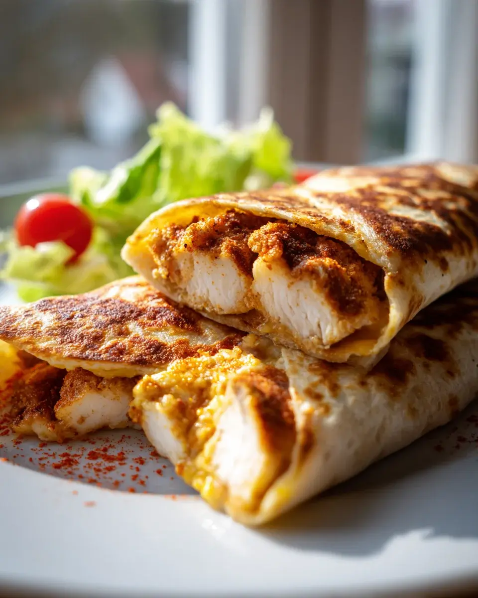 Knusprige Hyhnchen Mozzarella Wraps Airfryer
