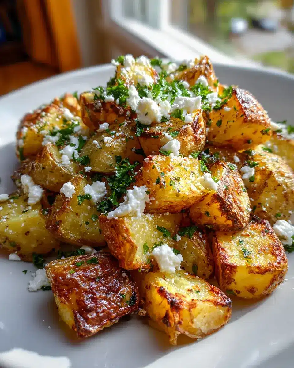 Knusprige Kartoffeln Mit Feta Knoblauch