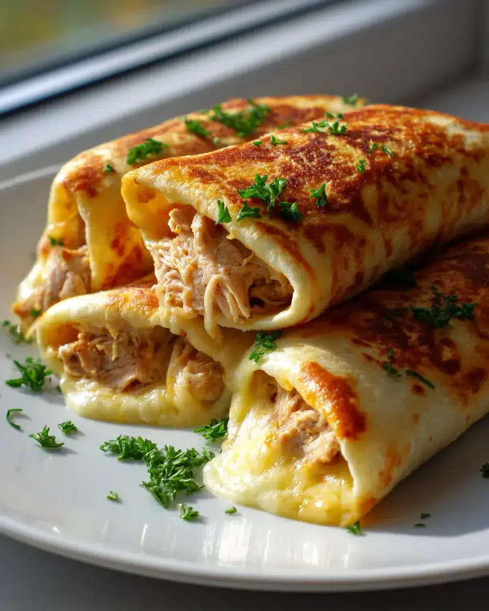 Low Carb Cheesy Garlic Chicken Wraps
