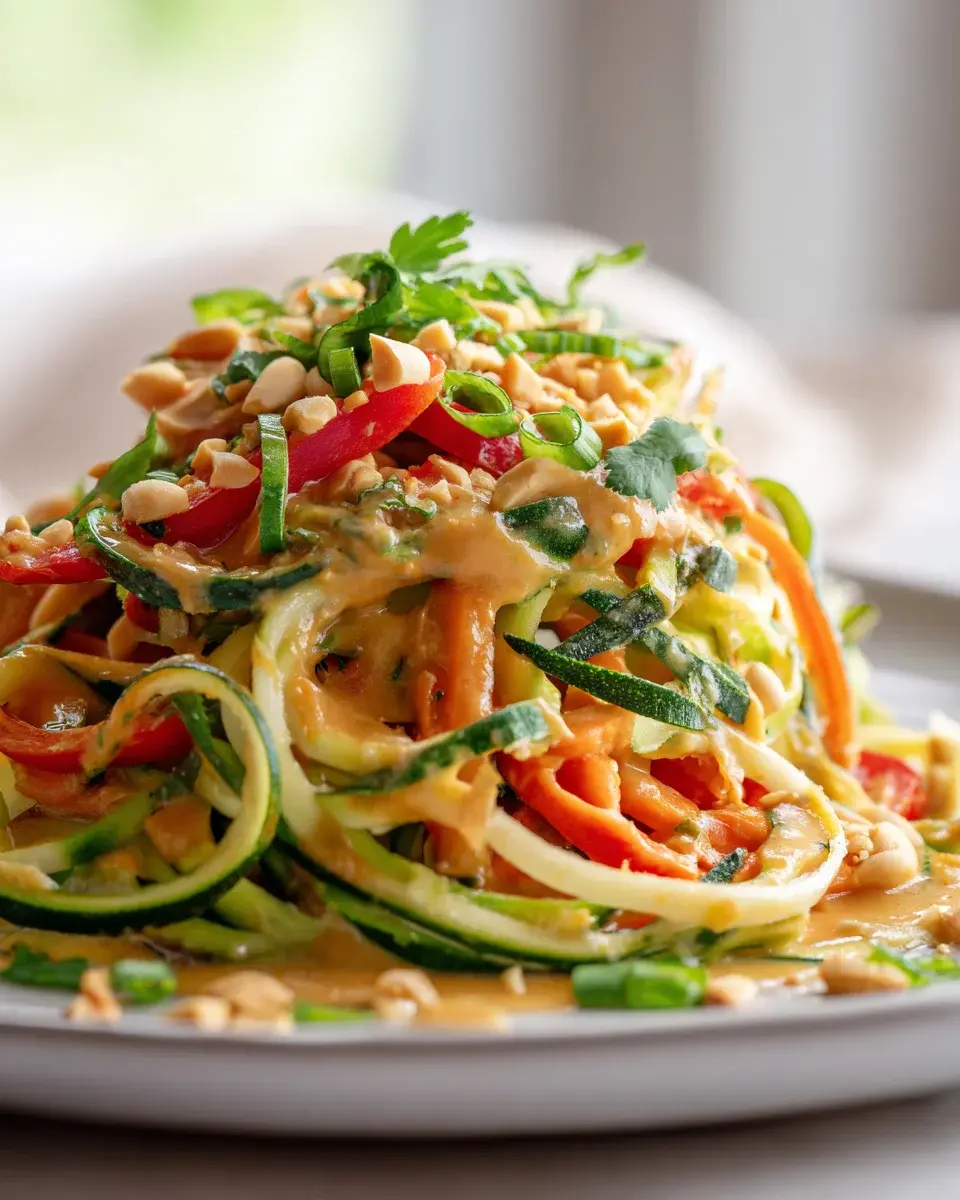 Low Carb Pad Thai Zucchini Nudeln Erdnusssauce