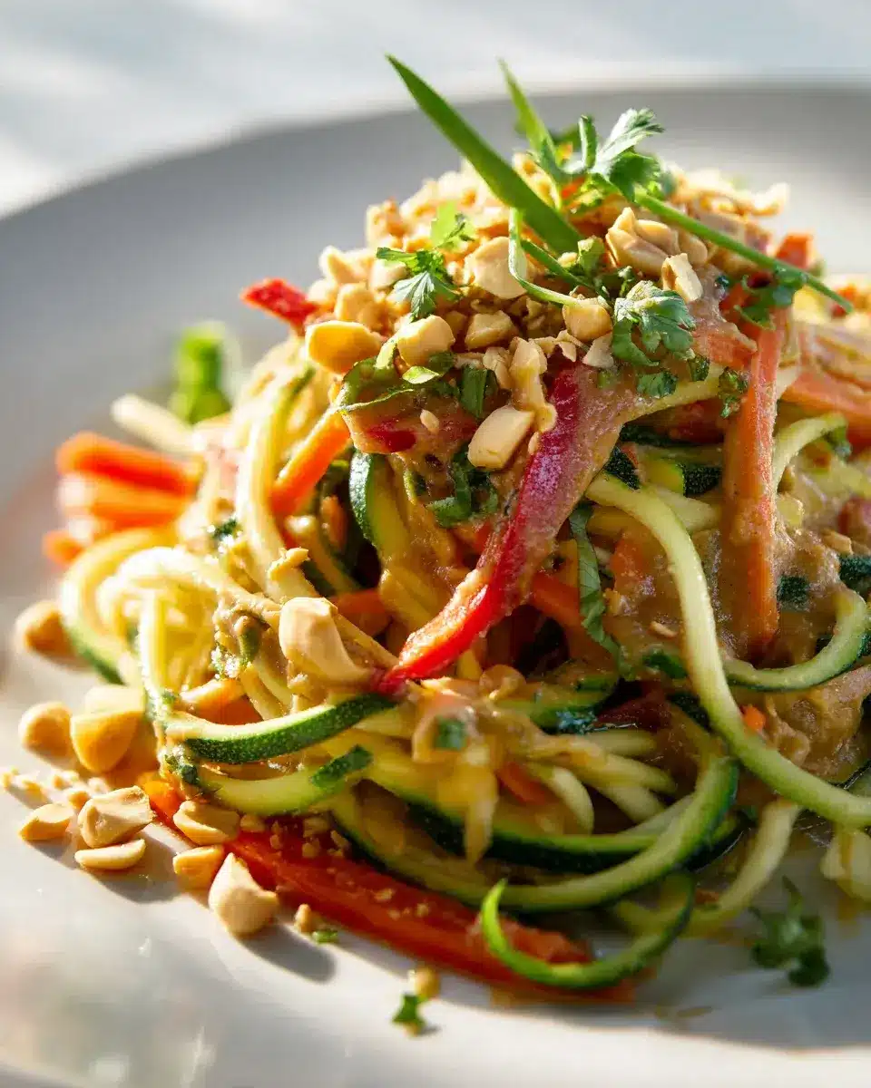 Low Carb Pad Thai Zucchini Nudeln Erdnusssauce