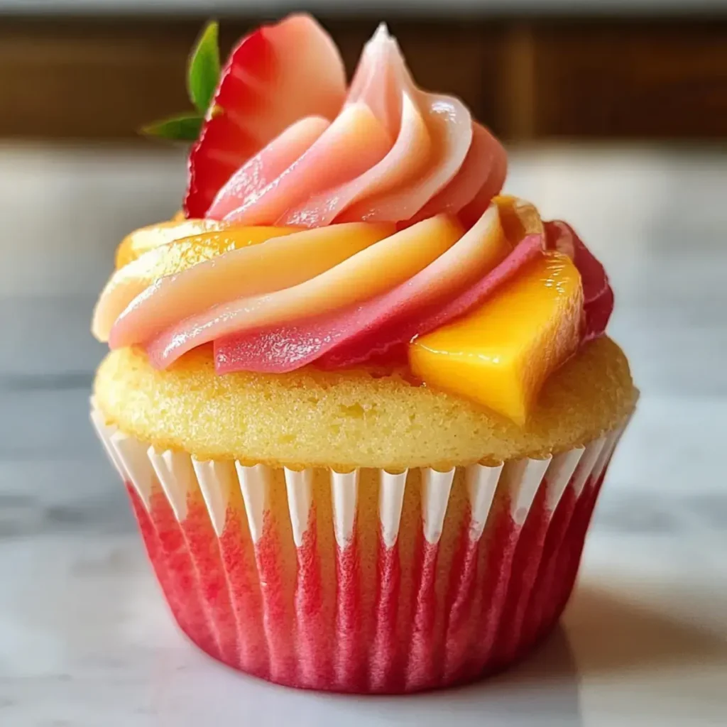 Mango Erdbeer Sonnenuntergang Cupcakes: Ein unwiderstehliches Sommerdessert