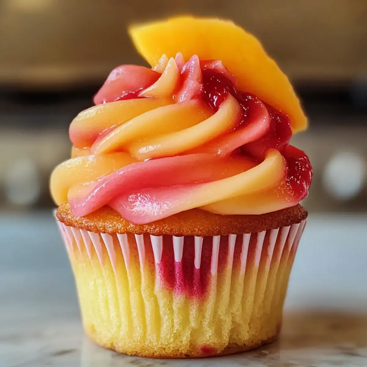 Mango Erdbeer Sonnenuntergang Cupcakes