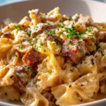 Mini Cajun Rindswurst Pasta Auflauf Portionsgericht