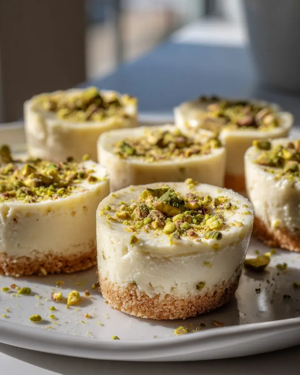 Mini Pistachio Cheesecakes Muffin Pan