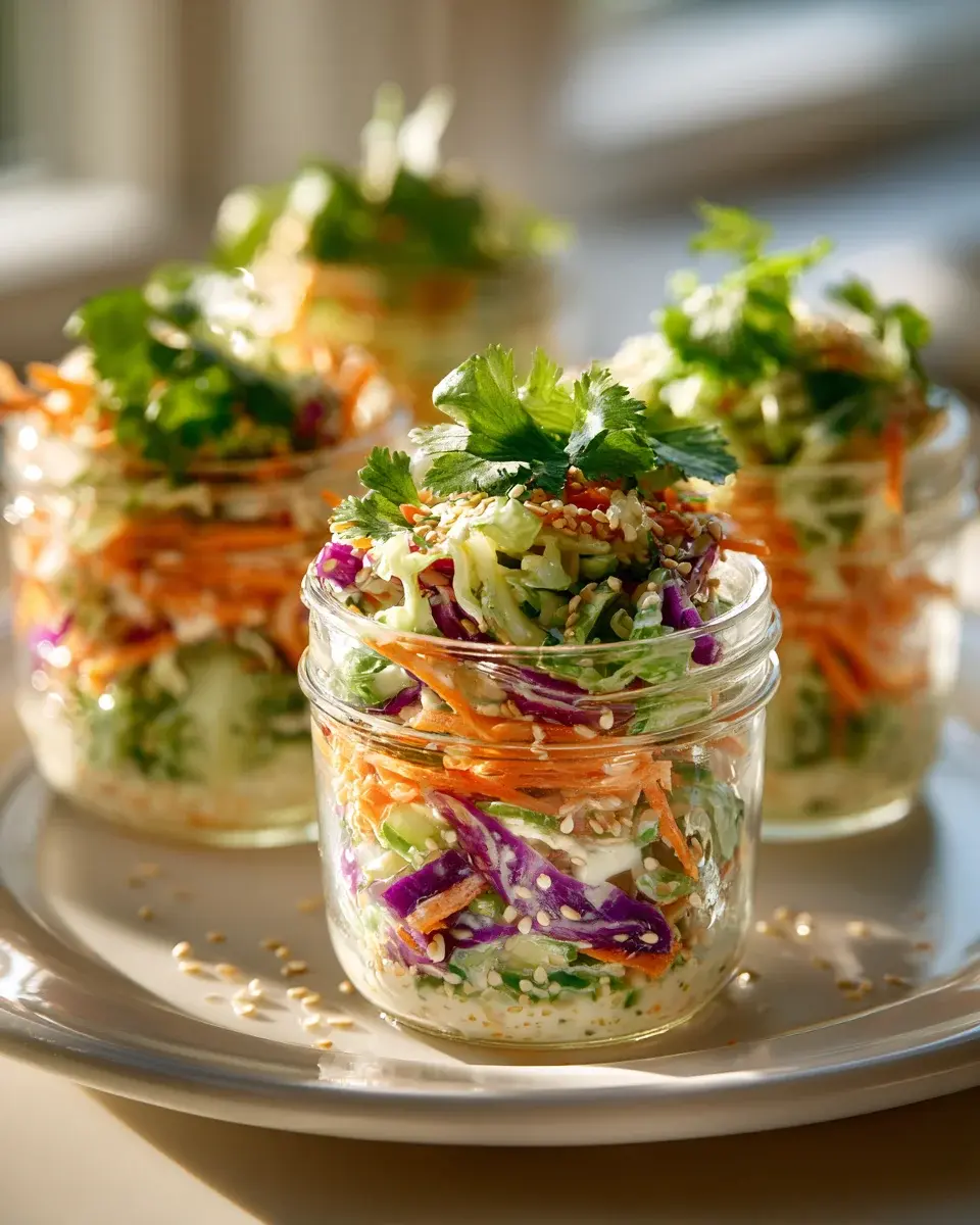 Mini Slaw Gläser Party Snack Kräuter