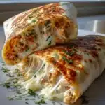 Ooey Gooey Cheesy Garlic Chicken Wraps Recipe