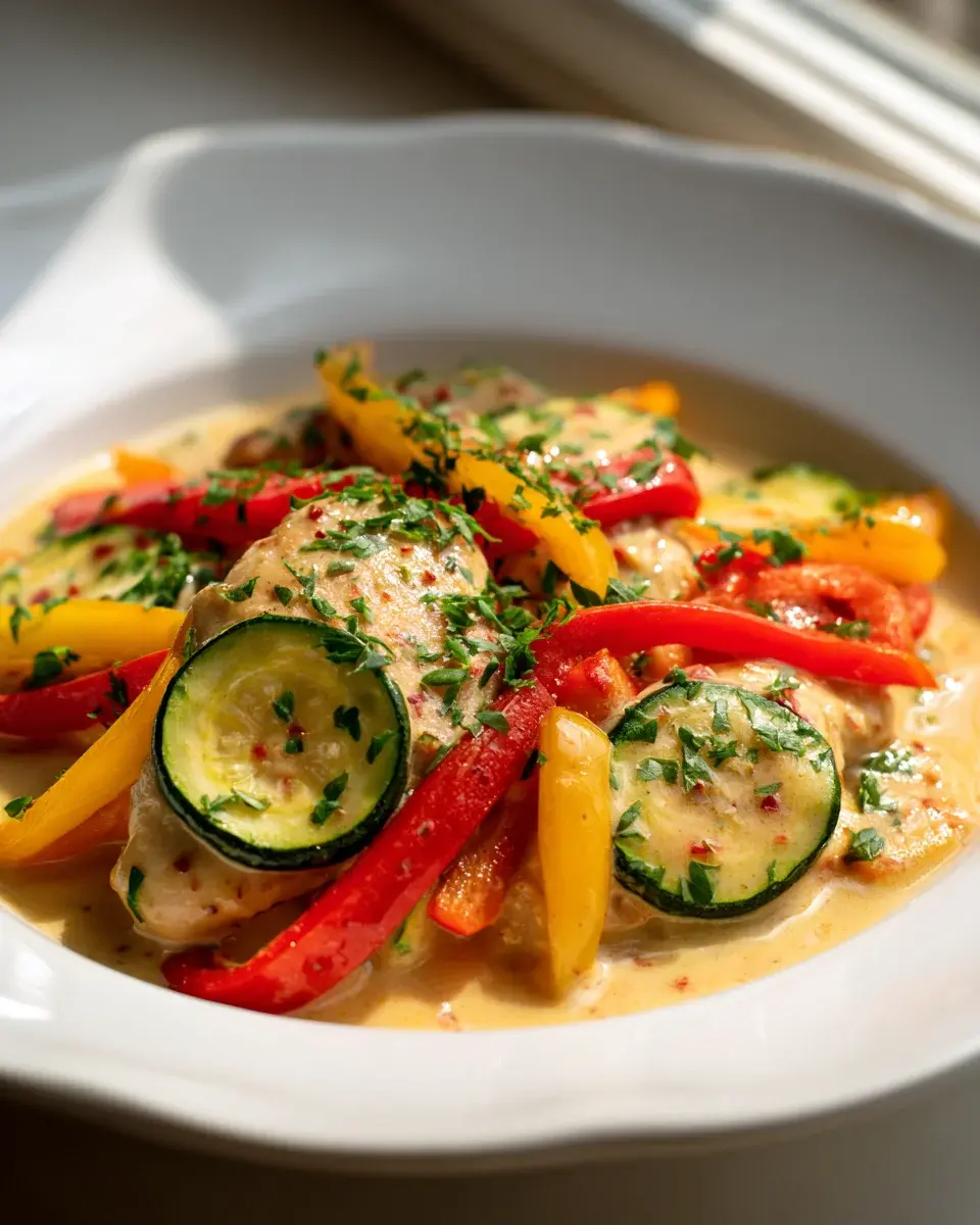 Paprika Zucchini Sahne Hyhnchen