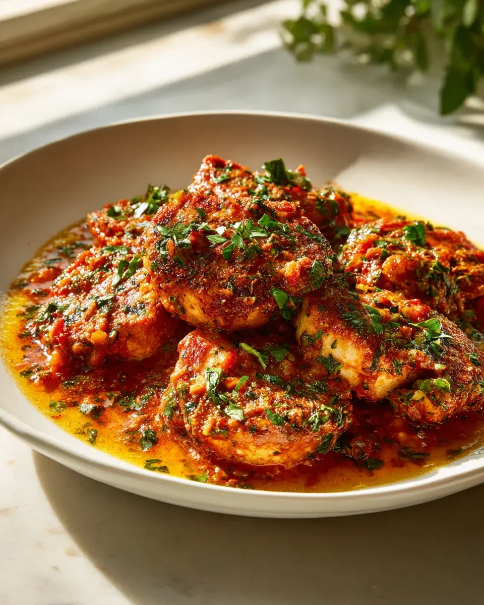 Protein Medaillons In Tomaten Kräuter Soße
