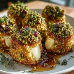 Savory Pistachio Crusted Brie Bites