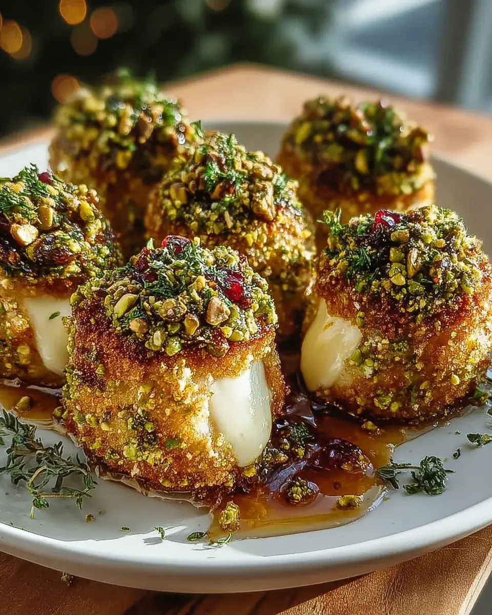 Savory Pistachio Crusted Brie Bites