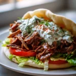 Slow Cooker Beef Gyro Sandwiches With Tzatziki