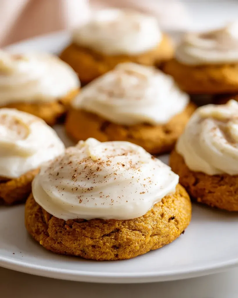 Kürbis-Cookies: Weich & cremig mit Frischkäse-Frosting.