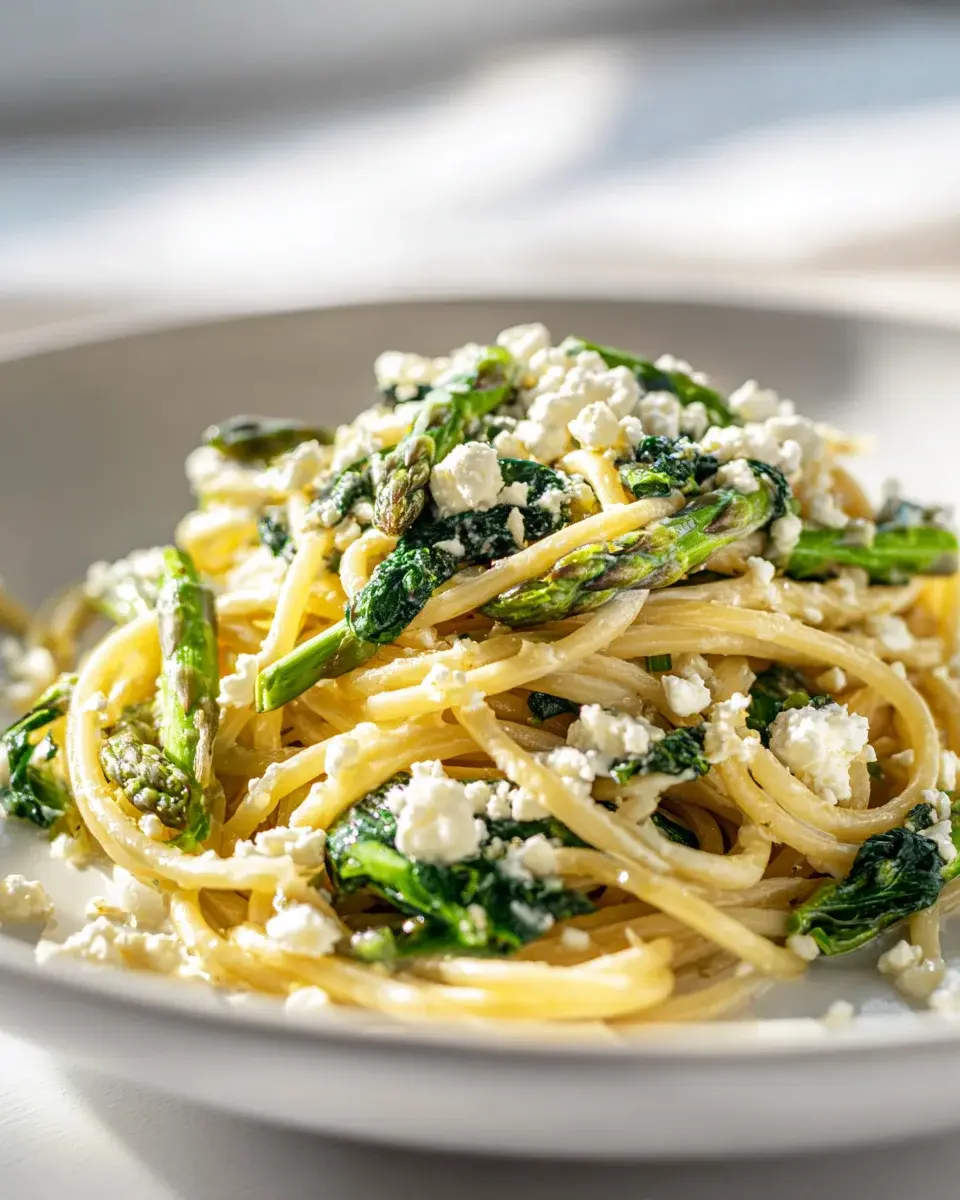 Spargel Pasta Mit Spinat Und Feta
