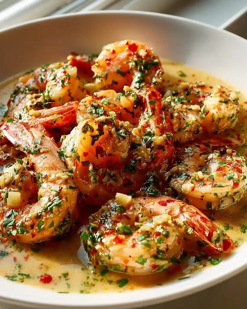 Pikante Griechische Garnelen Scampi mit Chili & Kräutern