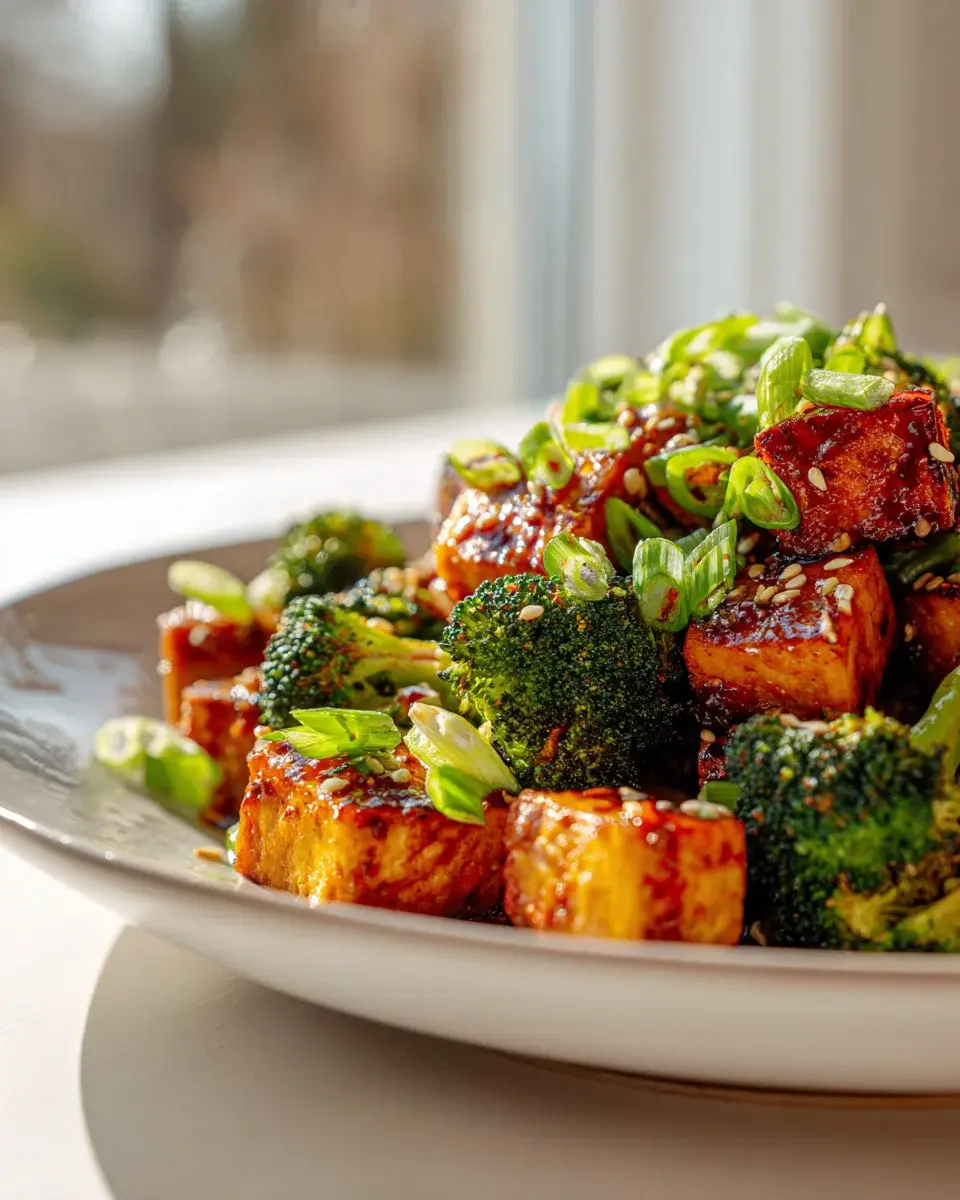 Spicy Tofu Broccoli Chili Knoblauch Soße