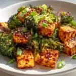 Spicy Tofu Broccoli Chili Knoblauch Soye