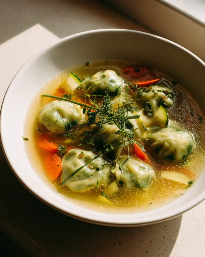 Spinat Dumplings Suppe: Gesund, leicht & voller Geschmack – Snackerra
