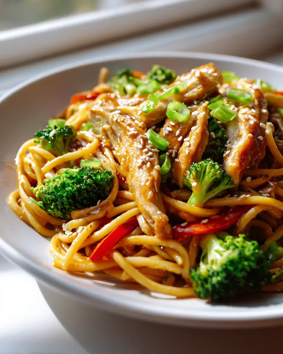 Sticky Garlic Chicken Noodles 1